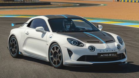 For $150,000, you can do a lap at Le Mans and receive a free Alpine A110 R Alpine Car, Street Racing, Racing Stripes, Car Brand, Dream Garage, Automotive Art, Bucket Seats, Collector Cars, Rear Window