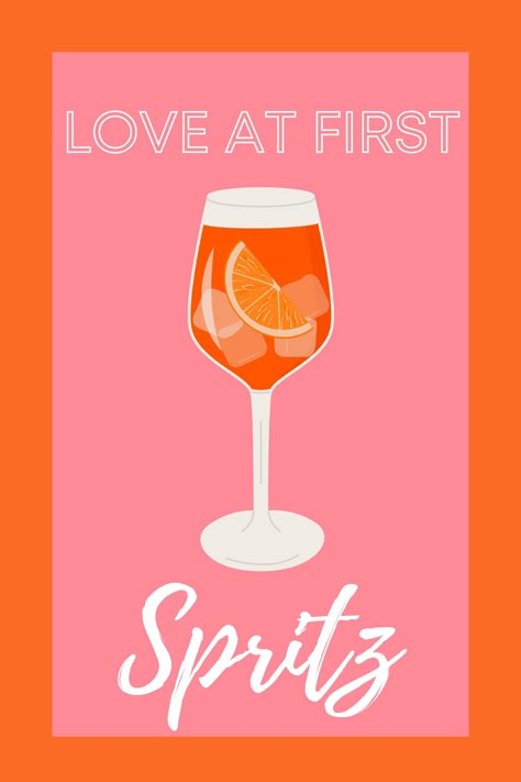 Aperol Spritz Aesthetic Poster, Sunset Spritz Party, Spritz Bar Sign, Love At First Spritz Theme, Love At First Spritz Bachelorette, Aperol Spritz Print, Aperol Spritz Quotes, Aperol Spritz Bachelorette Party, Aperol Print