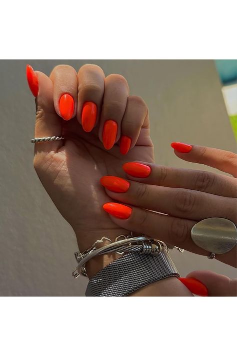 Short Press on Nails Almond Fake Nails Glossy Orange Full Cover False Nails with Solid Color Oval Nail Tips Designs Stick on Nails Autumn Almond Nails Acrylic Artificial Nails 24Pcs for Women Nails Autumn Almond, Nail Tips Designs, Autumn Almond Nails, Oval Nail Tips, Press On Nails Almond, Oval Nail, Nail Tip Designs, Nails Autumn, Short Almond Nails