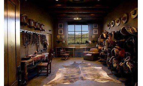 These Luxury Tack Rooms Are Far From Ordinary - COWGIRL Magazine Horse Tack Rooms Western, Western Tack Room, Tack Room Organization, Horse Tack Rooms, Equestrian Barns, Tack Rooms, Dream Stables, Dream Horse Barns, Barn Renovation