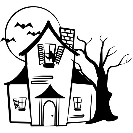 Easy Haunted House, Haunted House Clipart, Haunted House Drawing, Scary Houses, Ghost Drawing, House Colouring Pages, Halloween Drawings, Personalized Artwork, House Drawing