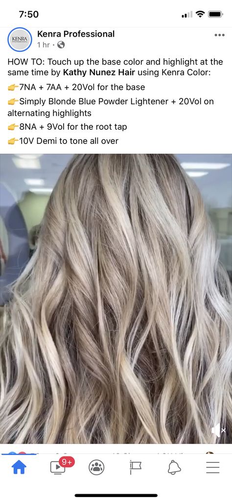 Kenra Color Formulas, Kenra Hair Color, Sand Blonde Hair, Hair Formulas, Root Shadow, Shadow Ideas, Hair Formula, Kenra Color, Wella Hair Color