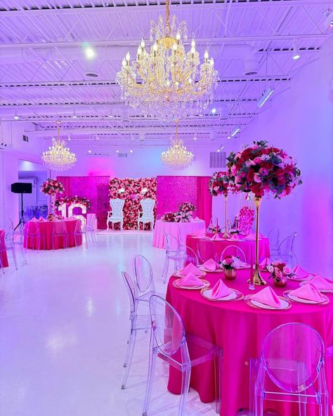 16 Shades of Pink 📍Lights on Kent for Events * * * * * * * * * #sweet16 #quinceañera #dress #birthday #sweet #cake #happybirthday #barbie #shadesofpink #babyshower #birthdaygirl #sweets #weddings #birthdaycake #bridetobe #events #anniversary #fiesta #partytime #birthdayparty #brooklyn #LightsonKentforEvents 16 Shades Of Pink Party Ideas Sweet 16, Shades Of Pink Party Ideas, 13 Shades Of Pink Party, 16 Shades Of Pink Party, Barbie Sweet 16 Party, Sweet 16 Pink Theme, Sweet16 Ideas, Sweet Sixteen Themes, Pink Birthday Party Decorations