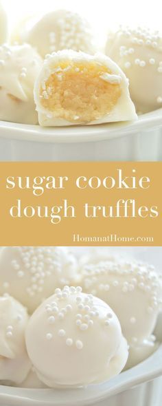 Dessert Truffles, Cookie Dough Truffles, Candy Truffles, Truffle Recipe, Sugar Cookie Dough, Homemade Candies, Sugar Cookies Recipe, Yummy Sweets, Sweets Desserts