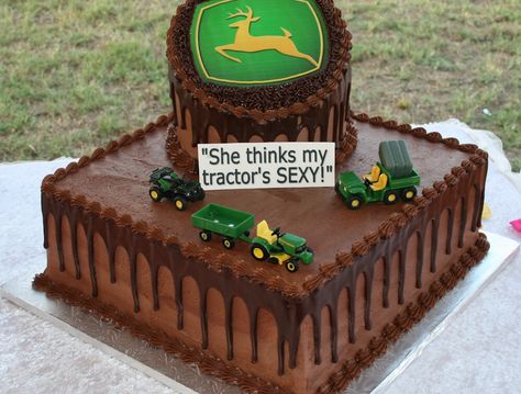 Tractor John Deere Cake, Wheat Wedding, John Deere Party, Madison Wedding, 60 Wedding Anniversary, Farm Party, Grooms Cake, Western Wedding, Ice Cream Cake