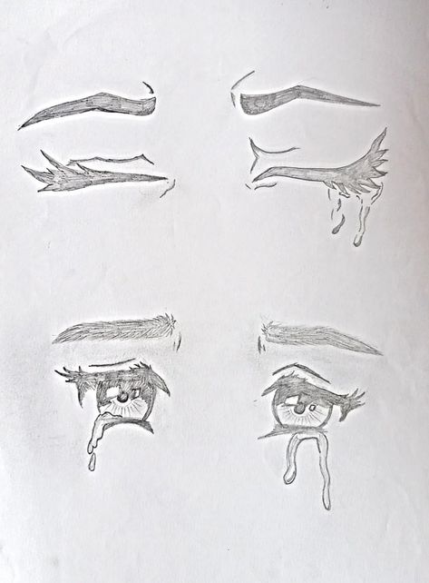 Crying Face Reference Draw, Crying Mouth Sketch, Crying Sketching, How To Draw Crying Eyes, Eyes Crying Reference, Sleepy Eyes Drawing, Crying Eye Sketch, Anime Eyes Sketch, Girl Eyes Drawing