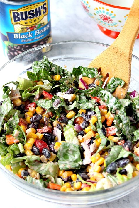 Black Bean Taco Salad Recipe, Black Bean Taco Salad, Bean Taco Salad, Taco Salat, Taco Salad Recipe, Taco Salad Recipes, Bean Tacos, Salad Pasta, Buffalo Cauliflower