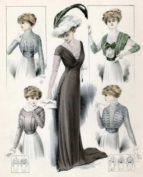 1900 Fashion Plate, 1912 Fashion, 1908 Fashion, 1909 Fashion, Edwardian Fashion Plates, Early 20th Century Fashion, 1900 Fashion, 1900s Fashion, 1800s Fashion