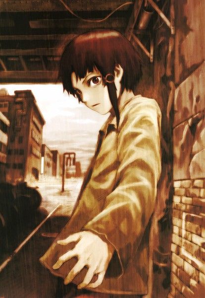 View full-size (1104x1600 670 kB.) Yoshitobe Abe, Iwakura Lain, Yoshitoshi Abe, Experiment Lain, Lain Iwakura, Serial Experiments Lain, Old Anime, Present Day, Love Is All