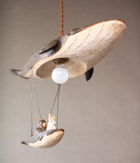 Whale Lamp – KIYATA Whale Lamp, Wooden Lamps, Animal Motifs, Forest Creatures, Ceramic Light, Wooden Lamp, Wood Light, House Interior Decor, Ceiling Light