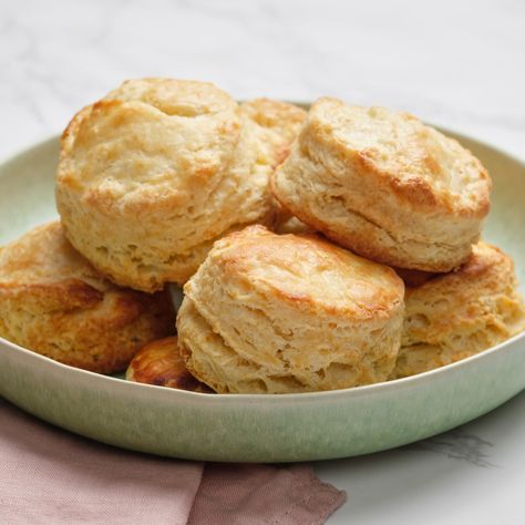 The Best Flaky Buttermilk Biscuits by Food Network Kitchen Flaky Buttermilk Biscuits Recipe, Flaky Buttermilk Biscuits, Best Buttermilk Biscuits, Measuring Flour, Cheesy Biscuit, Southern Biscuits, Buttermilk Biscuits Recipe, Be Still My Heart, Fluffy Biscuits