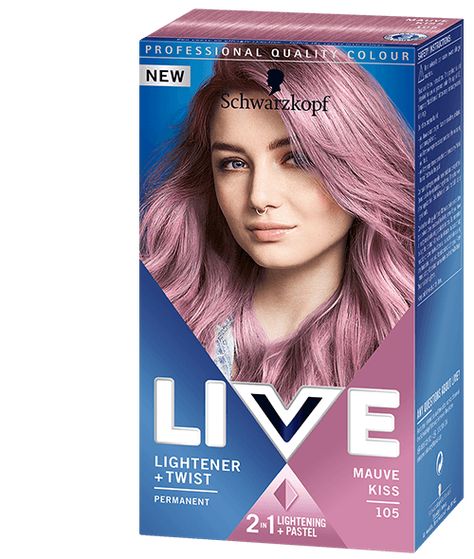 105 MAUVE KISS Permanent Pink Hair Dye, Tmavý Blond, Schwarzkopf Hair Color, Schwarzkopf Color, Dyed Hair Pastel, Pink Hair Dye, Semi Permanent Hair Dye, Dark Blonde Hair, Permanent Hair Dye