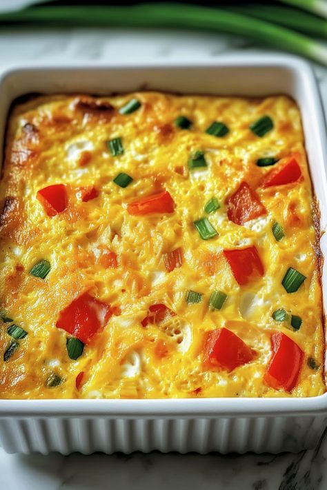 Easy Egg Bake Casserole Recipe Christmas Egg Bake Casserole, Egg Casserole For Two, Baking Scrambled Eggs In The Oven, Easy Meals With Eggs, Egg Bake Recipes Easy Healthy, Easy Egg Bake 3 Ingredients, Omlet Casserole Oven Baked, Easy Frittata Recipes Baked, Egg Casserole Recipes Easy