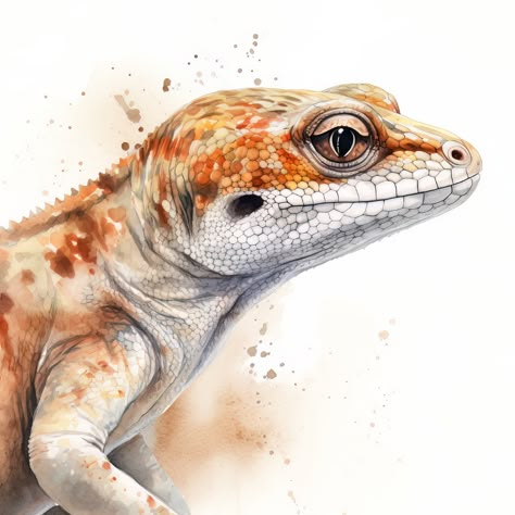 Watercolor Gecko, Watercolor Lizard, Animal Digital Art, Tech Wall Art, Kids Office, Portrait Watercolor, Animal Portraits Art, Art Watercolor Painting, Office Outdoor