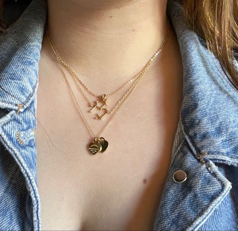 Tiffany Layered Necklaces, Layering Tiffany Necklaces, Gold Necklace Tiffany, Layered Tiffany Necklaces, Gold Tiffany Bracelet, Tiffany And Co Gold Necklace, Tiffany And Co Necklace Gold, Tiffany Necklace Layering, Tiffany Necklace Gold