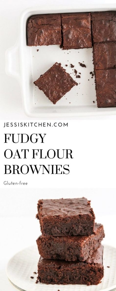 Recipes With Oat Flour, Oat Flour Brownies, Crunches Challenge, Oatmeal Flour, Glutenfri Baking, Oat Flour Recipes, Workout Smoothie Recipes, Patisserie Sans Gluten, Fudgy Brownie