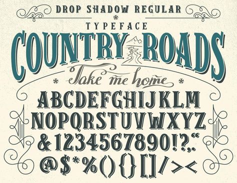 Country roads handcrafted retro typeface. Country roads, take me home. Handcraft #Sponsored , #Sponsored, #Affiliate, #roads, #home, #Handcraft, #handcrafted Handwritten Alphabet, Country Fonts, Vintage Typography Design, Textured Lettering, Photography Names, Vintage Logos, Hand Lettering Inspiration, Logos Ideas, Vintage Font