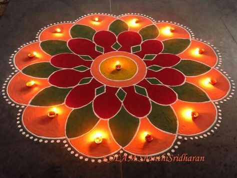 Colours Rangoli......... Kali Pujo, Easy Rangoli Designs Videos, Very Easy Rangoli Designs, Peacock Rangoli, Diwali Photos, Rangoli Designs Photos, Rangoli Designs Simple Diwali, Easy Rangoli Designs Diwali, Rangoli Side Designs