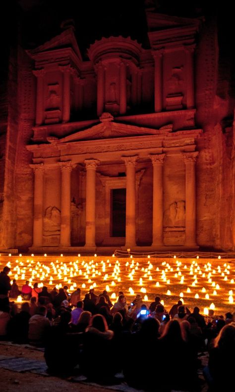 A tour of Petra in Jordan by night, where the path into the ancient city through the Siq to the Treasury is illuminated by 1800 candles. Jordan Vacation, Jordan Itinerary, Petra In Jordan, Jordan Travel, Petra Jordan, Location Inspiration, Ancient City, Short Break, Travel Writer