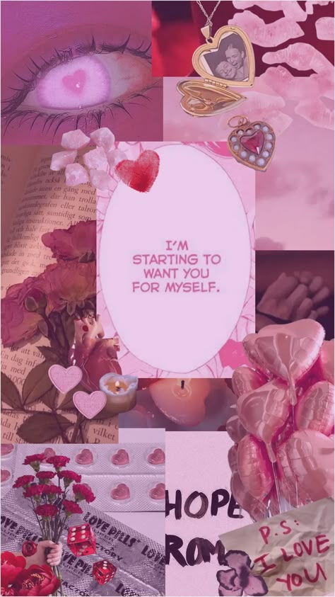 Lovecore Wallpaper Iphone, Yandere Vision Board, Lovesick Aesthetic Wallpaper, Yandere Moodboard, Love Core Aesthetic Pink, Flirty Wallpaper, Love Sick Aesthetic, Lovecore Moodboard, Pink Couple Aesthetic