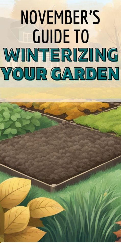 A well-maintained garden featuring raised planting boxes covered with protective mulch to insulate plants against the cold, exemplifying effective winterizing techniques from the 'November Edition' guide for garden care. Garden Prepping, Fall Gardening, Winter Gardening, Gardening Guide, Winter Hacks, Overwintering, The Shift, Autumn Garden, Green Space