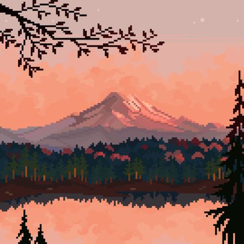 Pixel Kawaii, Pixel Art Landscape, Piskel Art, Pixel Art Background, Arte 8 Bits, 8bit Art, Cool Pixel Art, Pix Art, Pola Kristik