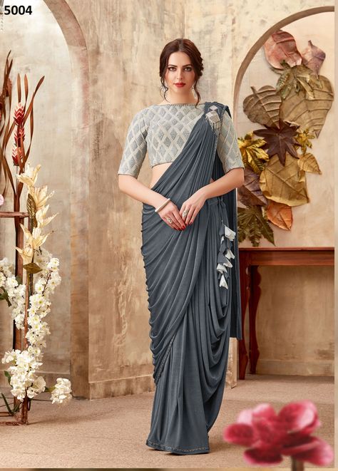 READY TO WEAR 1 MINUTE SAREE EXCLUSIVE COLLECTION OF DESIGNER Skirt Saree, New Fashion Saree, One Minute Saree, Draping Styles, Drape Sarees, Butterfly Skirt, Saree Draping Styles, Saree Draping, Saree Gown