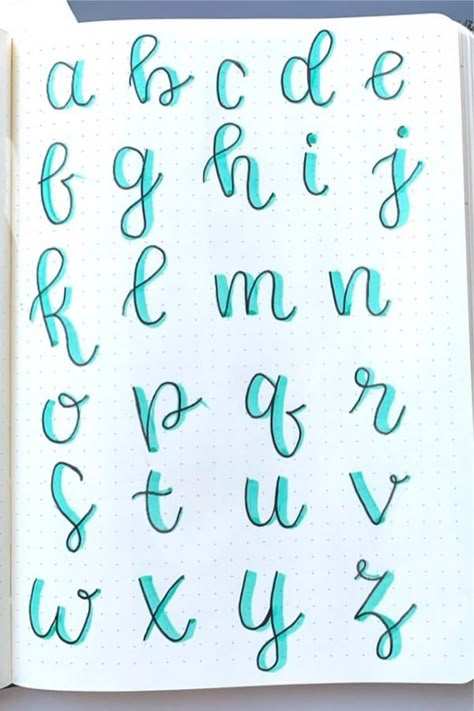 Whether you want to change up your header / title lettering or need a new bullet journal font, these awesome alphabet lettering ideas and spreads will give you the inspiration you need! #bujolettering #alphabet #fonts #bujofont #bulletjournal Header Fonts Alphabet, Lettering Ideas Alphabet Fonts, Cute Fonts Alphabet Simple, Different Alphabets Fonts, Bullet Journal Lettering Alphabet, Easy Lettering Styles Alphabet Fonts, Lettering Fonts Alphabet Calligraphy, Calligraphy Ideas Alphabet, Simple Lettering Fonts