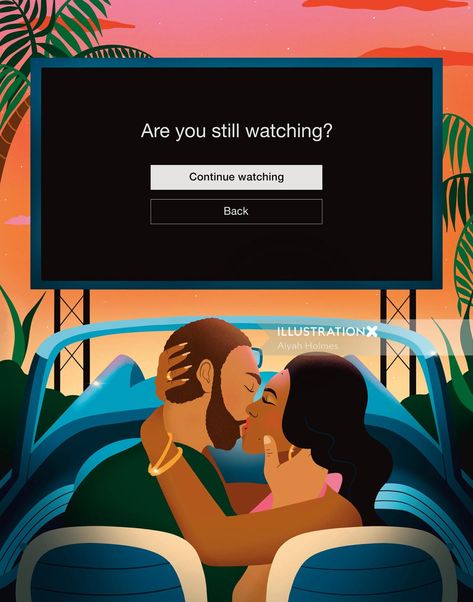 Are you still watching? Based on the Netflix screen. Diverse couple kissing in a convertible car infront of a movie screen and sunset. Netflix Are You Still Watching, Netflix Screen, Couple Kissing, Convertible Car, Movie Screen, Kissing Couples, Wallpaper Backgrounds, Be Still, Convertible