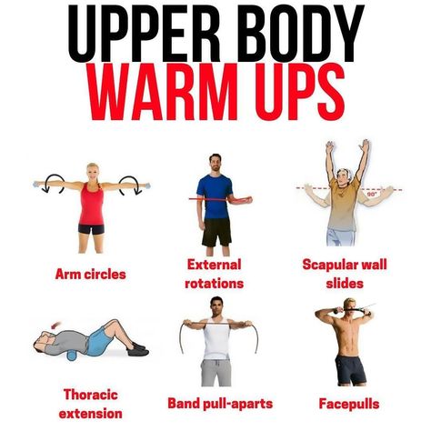 Legendary Workout’s Instagram photo: “A warm-up is a light exercise for the purpose of getting blood and joint lubricating fluid flowing before a workout. It may include light…” Shoulder Warm Up Exercises, Titan Planet, Dynamic Stretching Exercises, Upper Body Warm Up, Warm Up Stretches, Mobility Routine, Upper Back Muscles, Rounded Shoulders, Dynamic Stretching