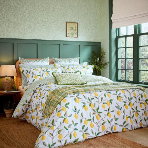 University Bedroom Ideas, Spain Apartment, University Bedroom, Tropical Posters, Terracotta Floor Tiles, Morris And Co, Bedroom Yellow, Tree Bed, Verdant Green