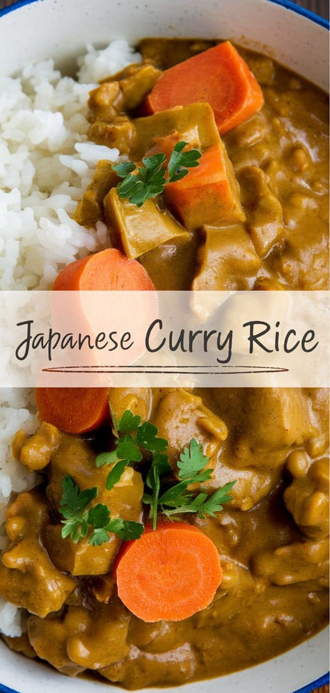 Japanese Curry Rice: a comforting, flavorful dish that’s perfect for any day! Tender chunks of meat, carrots, and potatoes simmered in a rich, savory curry sauce, served over fluffy white rice. Asian Rice Recipes, Japanese Curry Recipe, Japanese Curry Rice, Curry Rice Recipes, Fluffy White Rice, Asian Rice, Japanese Curry, Curry Rice, Potato Onion