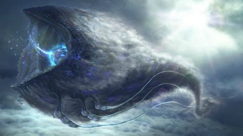 Giant Space Whale, Gas Giant, Heroic Fantasy, Digital Art Gallery, Fantasy Beasts, 다크 판타지, Fantasy Monster, Creature Feature, Mythical Creatures Art