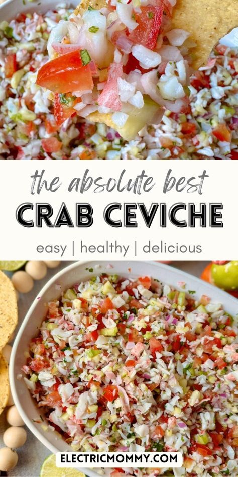 Crab Ceviche (Ceviche de Jaiba) Ceviche Recipe Shrimp And Crab, Imitatation Crab Recipe Ceviche, Easy Ceviche Recipe Shrimp, Jaiba Recipe Mexican, Ceviche Recipe Crab, Jaiba Recipe, Seafood Ceviche Recipe, Shrimp And Crab Ceviche Recipe, Civeche Recipe