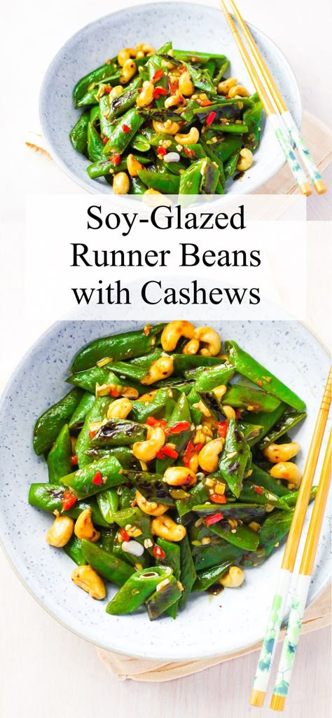 Runner Bean Salad, Runner Bean Recipes, Runner Beans Recipes, Asian Beans, Broad Beans Recipe, Homegrown Recipes, Allotment Recipes, Soy Sauce Glaze, Cottage Cooking