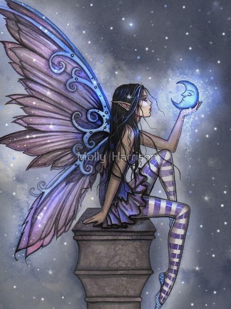 Amy Brown Art, Amy Brown Fairies, Art Magnets, Creature Fantasy, Fairy Tattoo Designs, Fairy Paintings, Fairy Drawings, Moon Fairy, Fantasy Tattoos