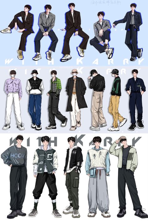 Outfit Inspirations Drawing Male, Mens Clothes Drawing Reference, Men Clothing Ideas Drawing, Manhwa Fashion Men, Mens Fashion Design Sketches, Male Outfit Design Drawing, 90s Anime Outfits Men, Anime Outfit Men, Anime Guy Outfits Casual