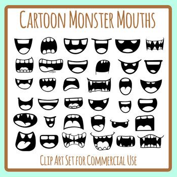 How To Draw Monster Mouth, Monster Tounge Out Drawing, Multiple Mouths Monster, Monster Eyes And Mouth Printable, Monster Mouth Drawing Teeth, Cartoon Mouth, Mouth Clipart, Drawing Monsters, Cartoon Mouths