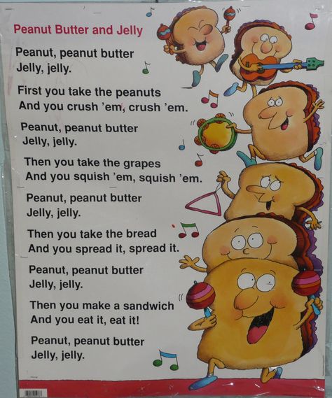 Peanut Butter And Jelly Craft Preschool, Preschool Songs About Food, Picnic Songs For Preschoolers, Food Songs For Preschool, Pre K Songs, Picnic Songs, Circle Songs, Preschool Food, Circle Time Songs