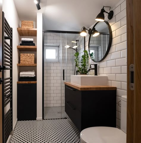 New House Bathroom, Small Bathroom Makeover, Downstairs Bathroom, Bathroom Inspiration Decor, Bathroom Renos, Industrial House, House Bathroom, Small Bathroom Remodel, Modern Bathroom Design