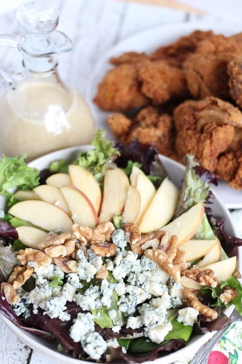 Apple, Blue Cheese & Walnut Salad Recipe Blue Cheese Walnut Salad, Blue Cheese Salad Recipes, Roast Broccoli, Salad Board, Salad Apple, Sweet Salads, Vinegar Coleslaw, Malt Vinegar, Vegetable Salads