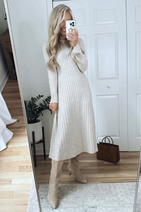 Modest Winter Dresses, Winter Dressy Outfits, Modest Dress Outfits, Gingham Cardigan, Sweater Dress Outfit Winter, Burgundy Midi Skirt, Comfy Office, Modest Winter Outfits, Chic Office Outfit