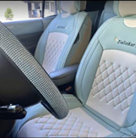 Light Blue Car Interior Decor, Blue Car Interior Ideas, Light Blue Car Accessories, Blue Car Interior Decor, Blue Car Decor, Lowrider Interior, Blue Car Interior, Tiffany Blue Car, Teal Car