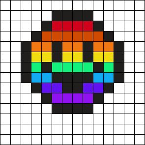 Happy Pixel Art, Perler Bead Patterns Rainbow, Perler Bead Templates Easy, Rainbow Perler Beads, Rainbow Perler Bead Patterns, Perler Bead Patterns Disney, Mushroom Perler Bead Patterns, Rainbow Pixel Art, Pixel Art Rainbow