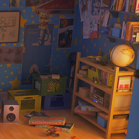 Andy’s Bedroom Toy Story, Andy’s Room Toy Story, Toy Story Andy's Room, Cinephile Room, Toy Story Aesthetic, Andys Room Toy Story, Andy Toy Story, Toy Story Art, Toy Story Toys