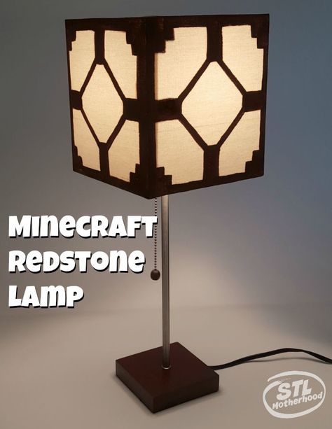 Make this awesome DIY Craft Minecraft redstone lamp for your kid's bedroom. Super easy craft, check it out! Minecraft Redstone Lamp, Lamp Minecraft, Minecraft Rooms, Minecraft Lamp, Minecraft Furniture Ideas, Real Minecraft, Minecraft Decor, Boys Room Diy, Minecraft Redstone