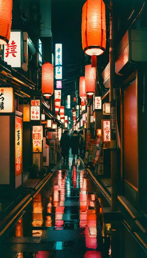 A Polaroid impression of a neon-lit street in Tokyo at night captures the vibrant energy and bustling atmosphere of the city. The bright colors and glowing signs create a mesmerizing scene, with people bustling about and cars zooming past. The mix of traditional Japanese architecture and modern skyscrapers in the background adds to the unique charm of this bustling metropolis. It's a snapshot that perfectly encapsulates the electrifying pulse of Tokyo after dark. Tokyo At Night, Tokyo Architecture, Traditional Japanese Architecture, Modern Skyscrapers, Tokyo Night, Vibrant Energy, Japanese Architecture, Street Signs, Create Sign