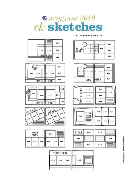 ck sketches | CK Sketches Scrapbook Layouts With Lots Of Photos, Scrapbook Ideas Simple Photo Layouts, Scrapbook Ideas Layouts, 2024 Scrapbook, Scrapbook Sketches 12x12, Sketch Layout, Scrapbook Planning, 잡지 레이아웃, Scrapbook Design Layout