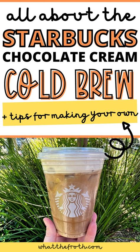 Starbucks Chocolate Cream Cold Brew, Chocolate Cold Brew Starbucks, Starbucks Cold Brew Recipes, Chocolate Cream Cold Brew, Chocolate Cold Brew, Vanilla Sweet Cream Cold Brew, Sweet Cream Cold Brew, Vanilla Sweet Cream, Starbucks Chocolate