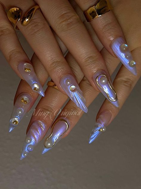 3D Y2K aurora Mermaid press on nails, Aura Seashell with pearl reusable nail, jelly fake nail Acrylic Press On Nails, Video Tiktok, Mermaid Nails, Shiny Nails, Unique Acrylic Nails, Bling Acrylic Nails, Photography Lifestyle, Fire Nails, Funky Nails